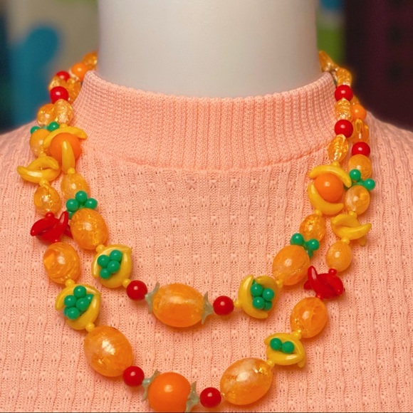 SOLD Western Germany Celluloid Fruit Necklace - Picture 6 of 6
